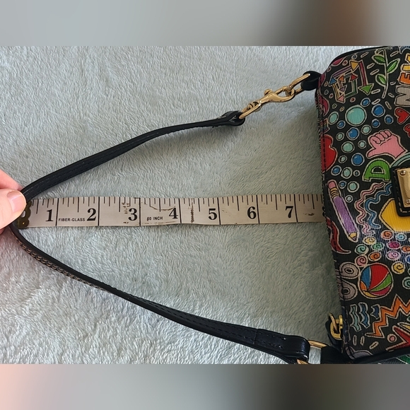 Dooney & Bourke Black Multicolor Doodle Wristlet - Picture 13 of 13